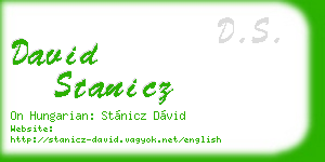 david stanicz business card